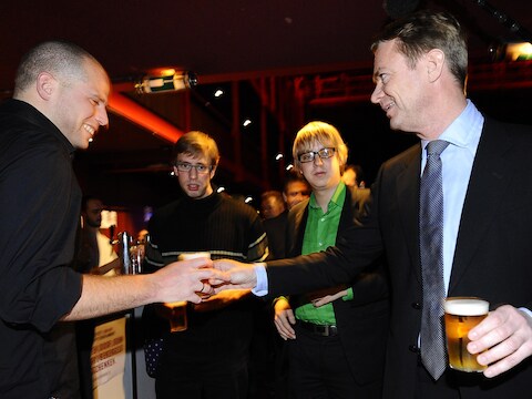 Staatssecretaris Hendrik Bogaert op het 'Ambtenarenbal'.