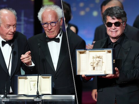 De broers Dardenne en de Iraanse regisseur Jafar Panahi, de winnaar van de Gouden Palm. 