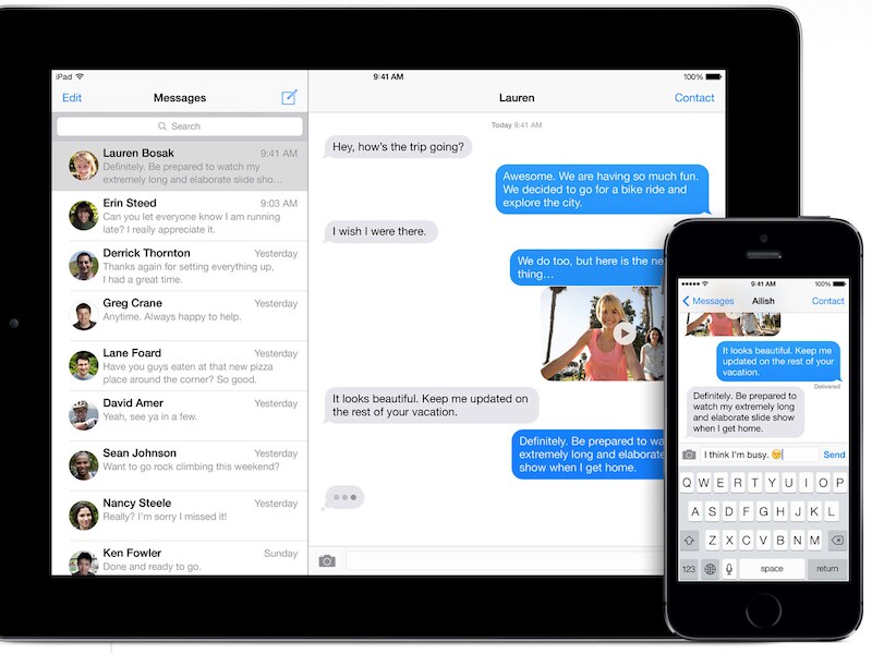 iMessage op iPad en iPhone.