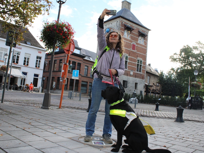 Selfietegel aan Zimmertoren voor blinden en slechtzienden 
