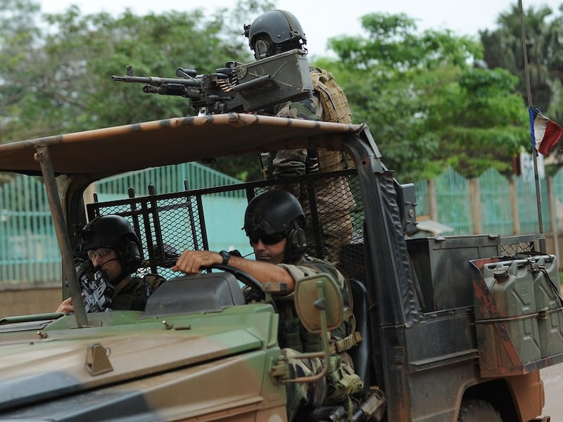 De Franse troepen in de straten van Bangui.