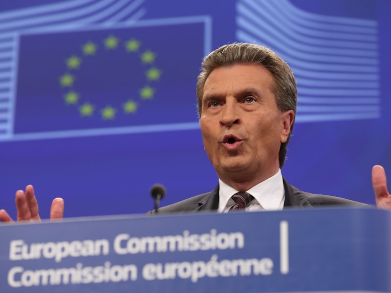De Europese commissaris voor Energie Günther Oettinger.