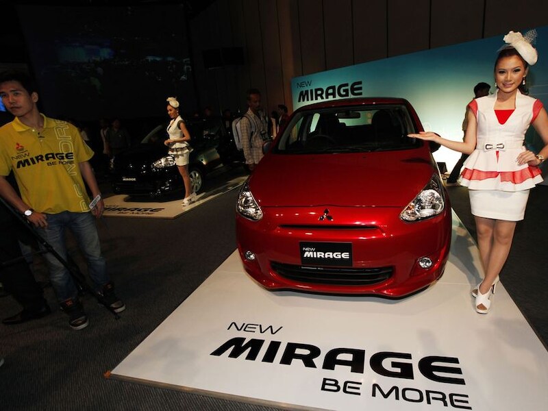 Een Mitsubishi Mirage.