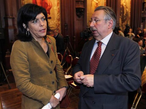 Joëlle Milquet met André Flahaut enkele dagen geleden.