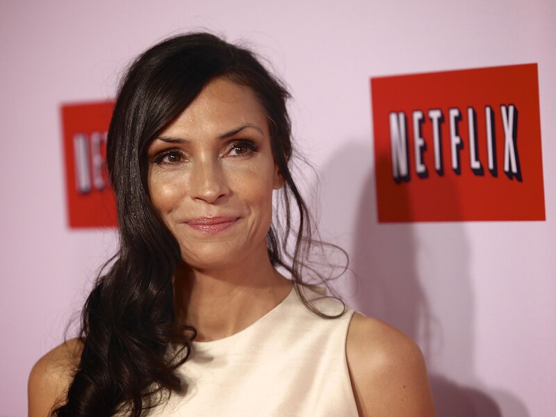 Actrice Famke Janssen op de rode loper tijdens de Nederlandse Netflix Party.