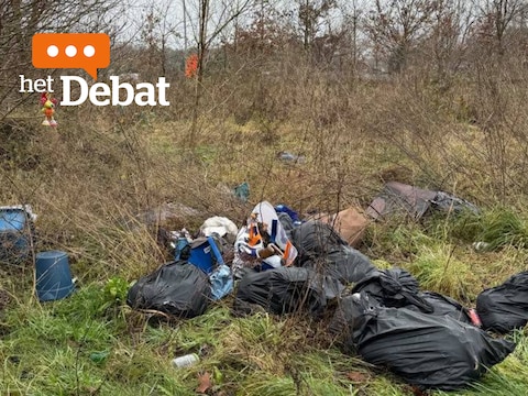 Zwerfvuil langs de Putsesteenweg in Bonheiden