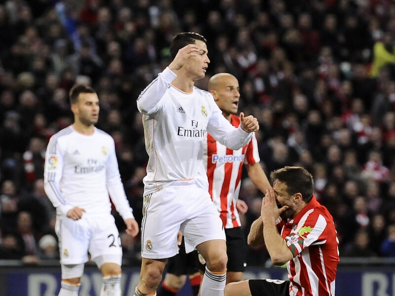 Ronaldo kreeg zondag rood op Bilbao.