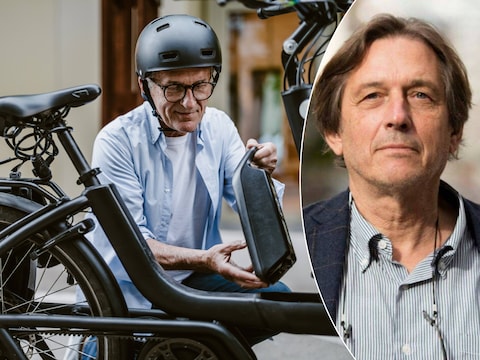 Mobiliteitsexpert Dirk Lauwers (UAntwerpen, rechts): "Via het werk kan je makkelijk een duurdere, vaak veiligere e-fiets in huis halen."