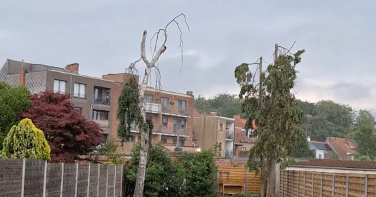 Regenval en onweer in Sint-Kruis Brugge
