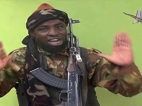 Boko Haram-leider Abubakar Shekau in de videoboodschap.