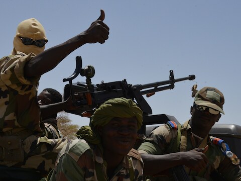 Patrouillerende soldaten in Niger.