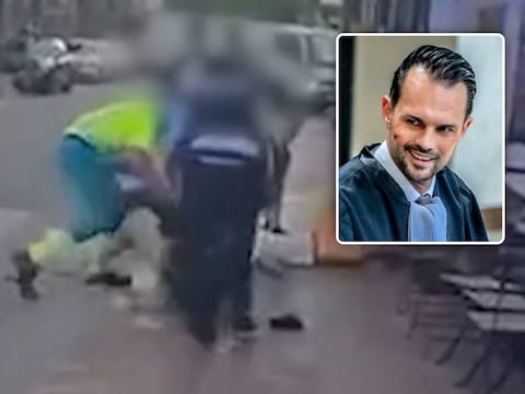 Hulpdiensten ontfermen zich over het slachtoffer nadat hij van het balkon van het appartement viel waar de discussie plaatsvond. / (inzet: advocaat Bram Elyn) 