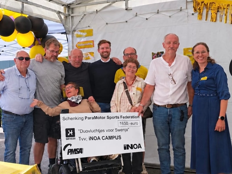 De organisatie PMSA schonk een mooie cheque aan de zorgcampus Inoa in Handzame.