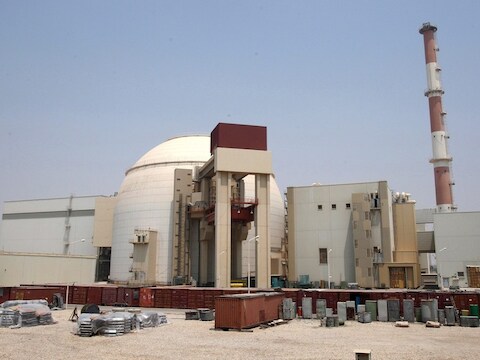 De nucleaire installatie in Bushehr.