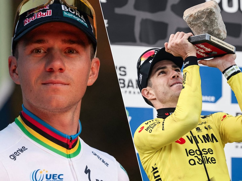 Remco Evenepoel en Wout van Aert.