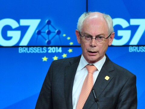 "We kijken ernaar uit om met president Porosjenko en de Oekraïense regering samen te werken", aldus Europees president Herman Van Rompuy.
