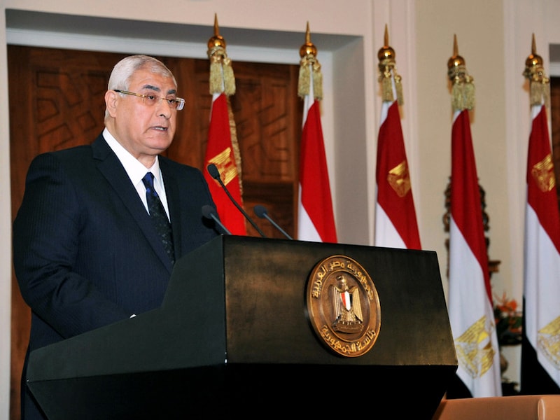 De Egyptische interim-president Adly Mansour.