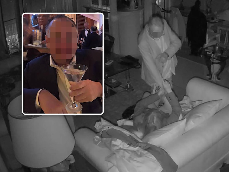 Nadat Raf B. (links) zijn vriendin bij haar lange haren naar de zetel heeft gesleurd, drukt hij haar met haar gezicht krachtig en lang in een kussen.