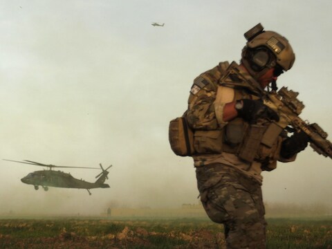 Archiefbeeld van een Amerikaanse soldaat van de 'special forces' in Afghanistan.