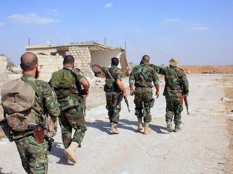 Syrische soldaten in de provincie Aleppo.