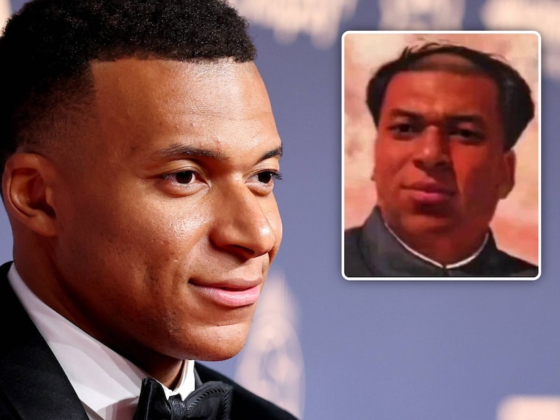 Kylian Mbappé als Mao Zedong: in China kunnen ze er niet om lachen.