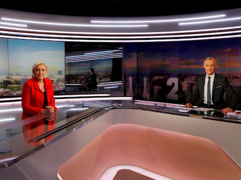 Le Pen kondigde haar kandidatuurstelling aan op het avondjournaal van TF1.
