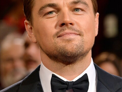 Leonardo DiCaprio tijdens de uitreiking van de Oscars dit jaar.