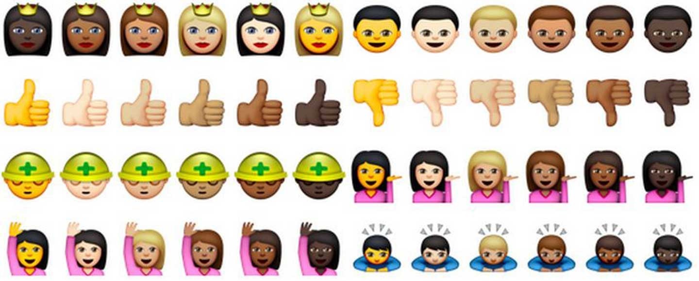De 'multiculturele' emoji.