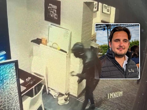 De inbrekers werden geregistreerd door de bewakingscamera’s van De Meerhoek, waar pop-up bar Den Hof is gevestigd. / inzet: Gilles Vens, uitbater Den Hof.