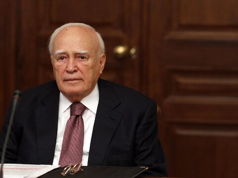 De Griekse president Karolos Papoulias.