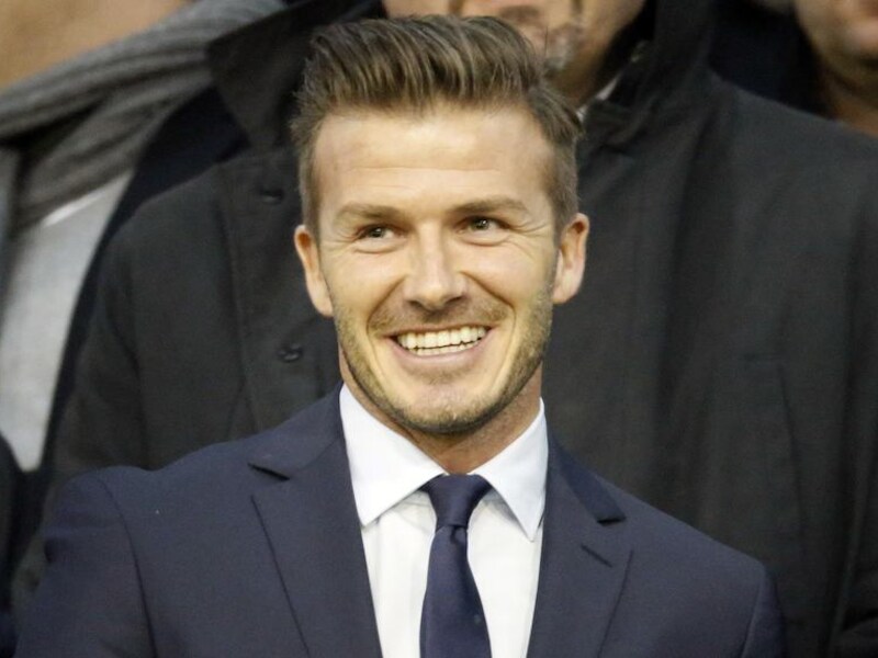 David Beckham met zijn huidige kapsel.
