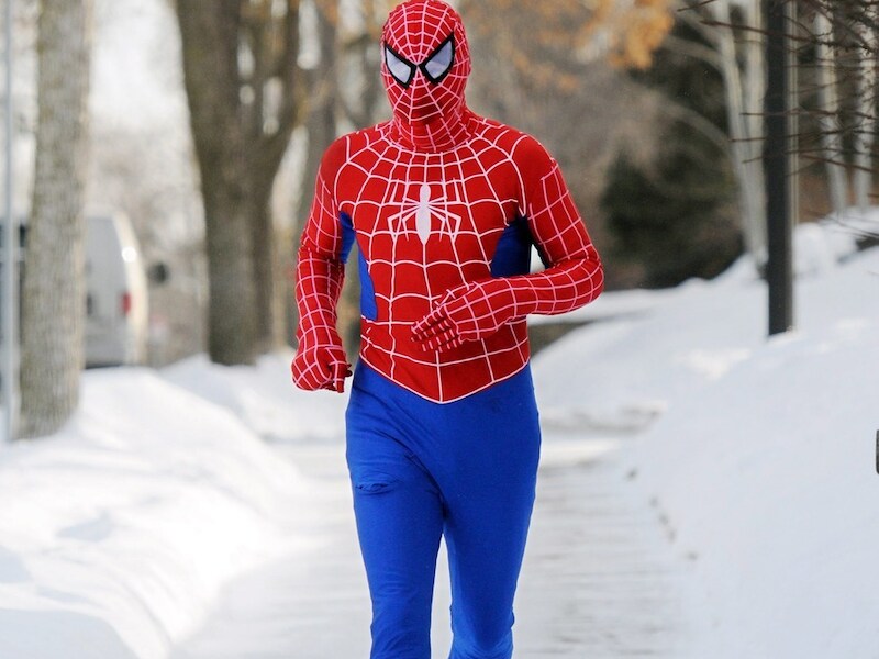 Een originele jogger in Minneapolis bij temperaturen van -25°C.