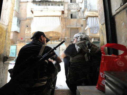 Syrische rebellen in Aleppo.