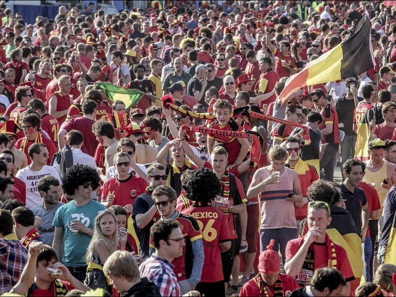 De fans keken massaal naar de Rode Duivels