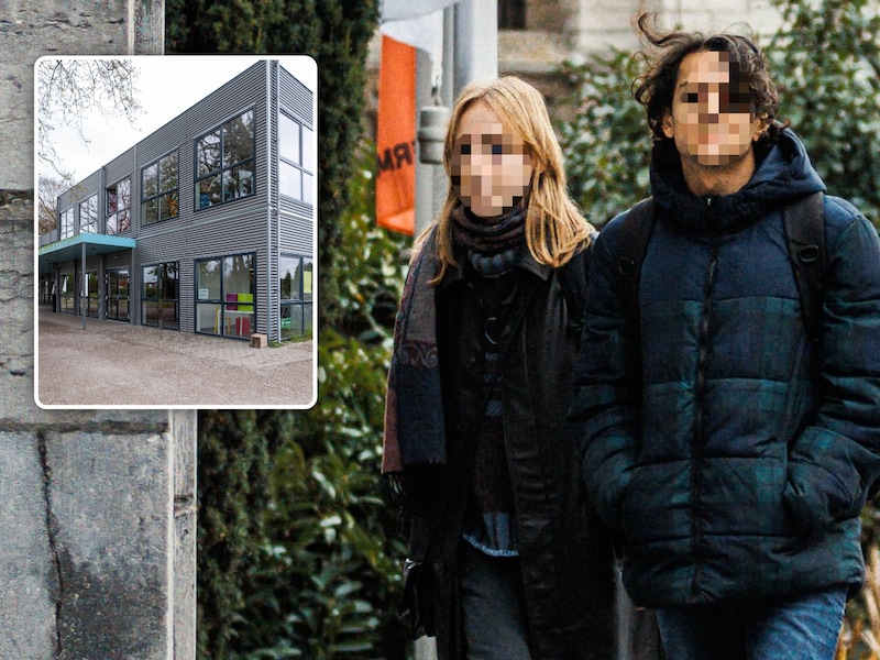 Meester Yari gaf les aan het LAB Sint-Amands (links). Hij kwam naar zijn proces met zijn nieuwe vriendin en benadrukte dat zij meerderjarig is. Volgens de rechtbank bewijst dat helemaal niets.