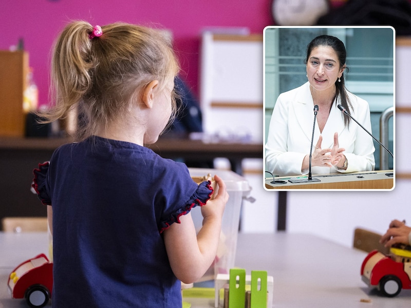 Geen vrijblijvend spel meer: minister Demir (inzet) trekt lessen uit het vernietigende rapport over onze kleuters. Foto kleuterklas ter illustratie. 