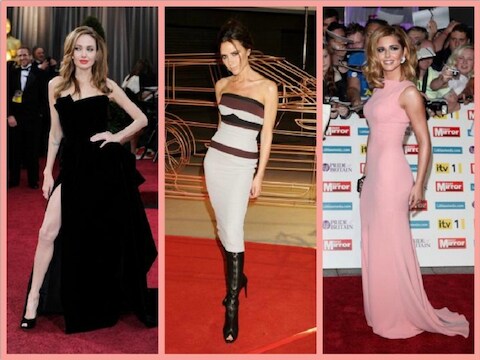 Angelina Jolie, Victoria Beckham en Cheryl Cole.