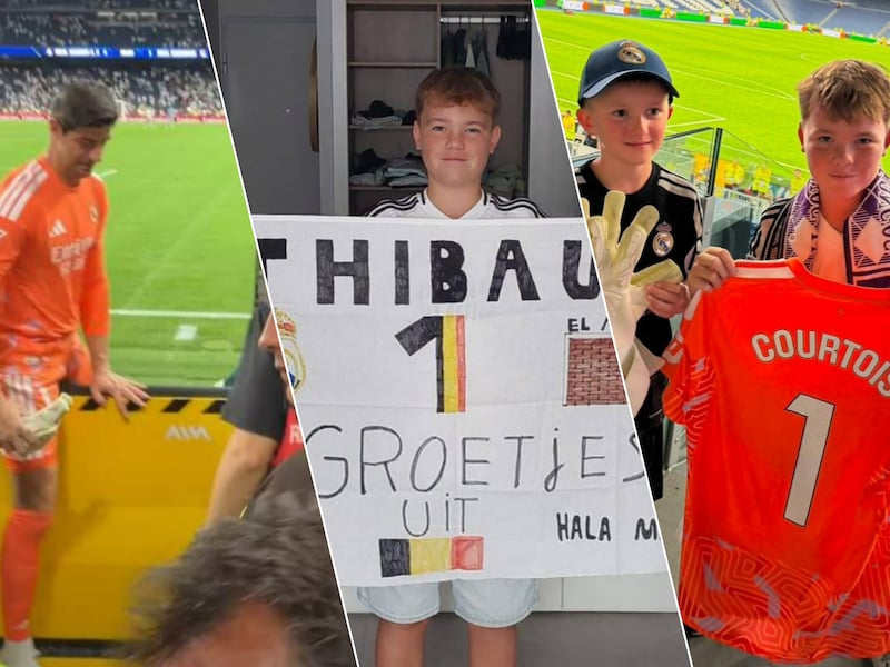 “Wij zeiden ‘Thibaut’, alle Spanjaarden riepen ‘Tibu’”: hoe Lennert (13) het truitje van Thibaut Courtois in Bernabéu kon bemachtigen