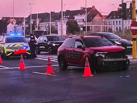 Ongeval aan Dampoortrotonde.