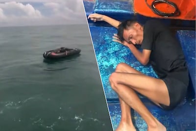 Vissers ontdekken opblaasbootje in het water: Chinese man overleefde zes dagen op zee