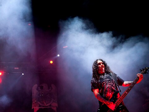 Zanger-bassist Tom Araya van Slayer.