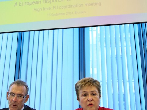 De eurocommissaris voor Humanitaire Hulp, Kristalina Georgieva.