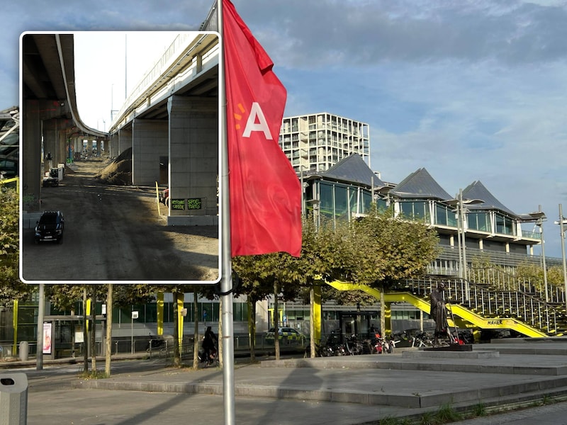 Het justititiepaleis van Antwerpen op de Bolivarplaats, Inzet: De oosterweel verbinding is een site die nagenoeg onmogelijk te bereiken is met het openbaar vervoer