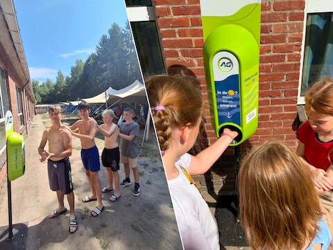 Chiro Bever zet tijdens het zomerkamp extra in op zonnebescherming met een smeerpaal en uv-tattoos.