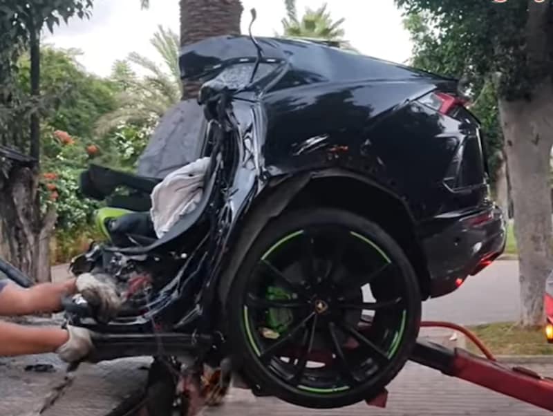 Het achterste deel van de Lamborghini.
