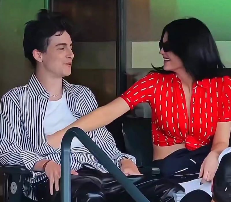 Kylie Jenner en Timothée Chalamet op Wimbledon.