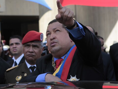 De Venezolaanse staatsleider Hugo Chávez.