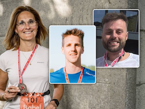 Isabel, Jari en Cedric namen deel aan de marathon van Kortrijk, die helaas korter bleek dan verwacht. 