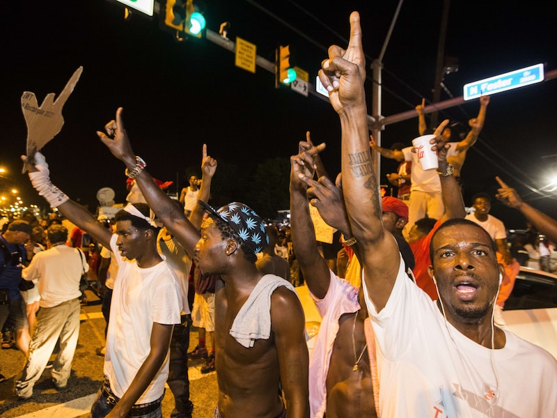 De manifestatie in Baton Rouge, Louisiana.
