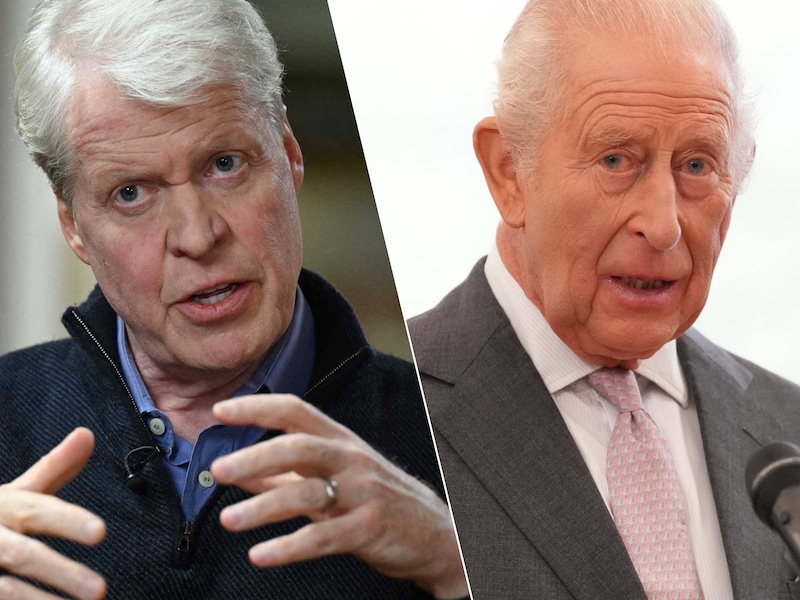 L: Charles Spencer, de broer van wijlen prinses Diana. R: koning Charles.